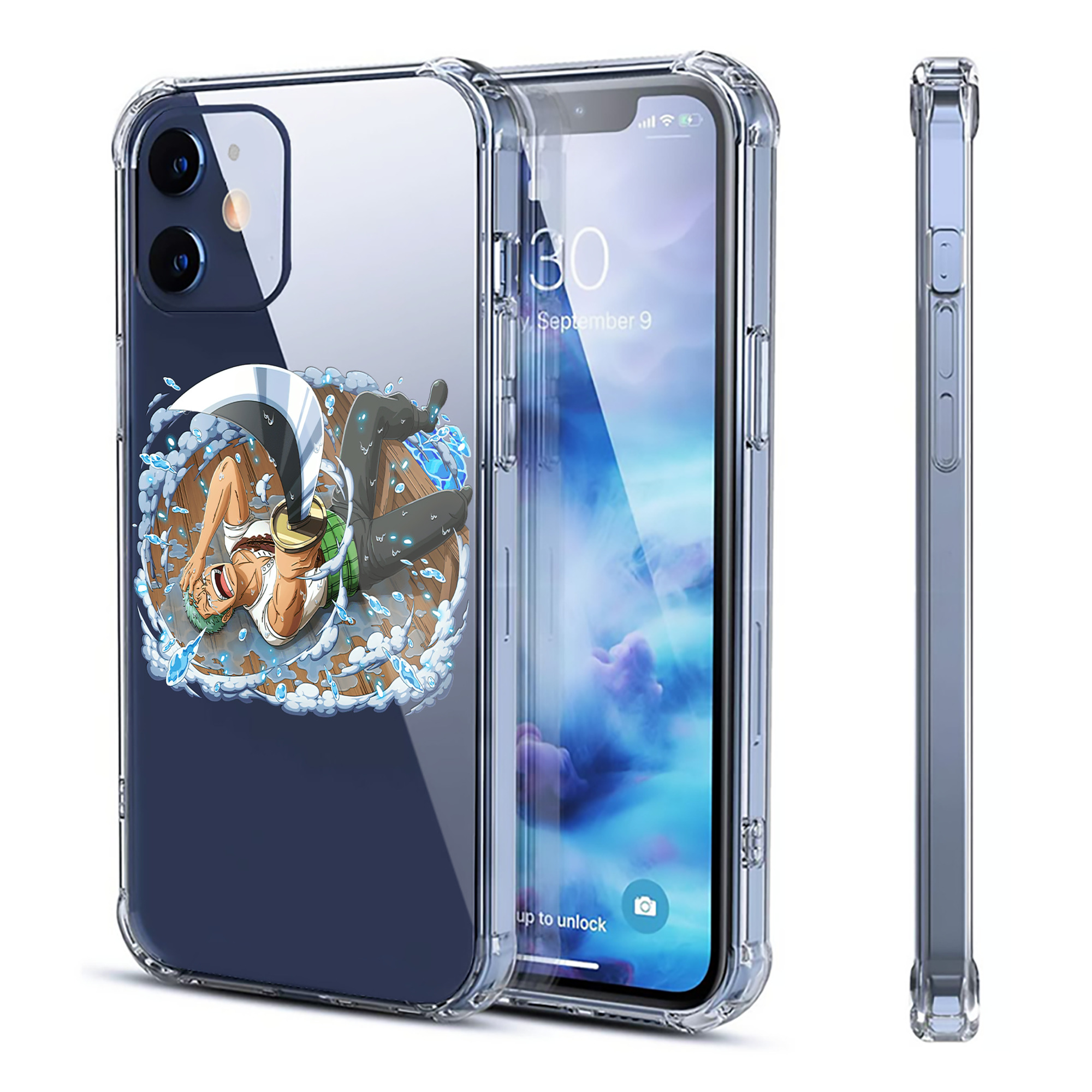 （画像用） ワンピース ロロノア・ゾロ ONE PIECE Roronoa Zoro 【iPhone 12シリーズ対応】透明スマホケース（クリアソフトケース）